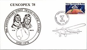 50th ANNIVERSARY OF THE FIRST TRANS-PACIFIC FLIGHT 1928-1978 CACHET CENCOPEX '78