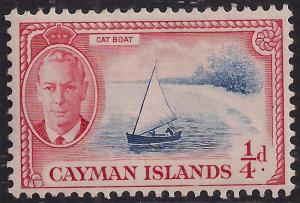 Cayman Islands 1950 KGV1  1/4d Cat Boat MM SG 135 ( K1438 )