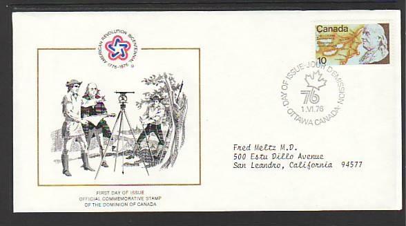 Canada US Bicentennial 1976 Typed FDC BIN 1083