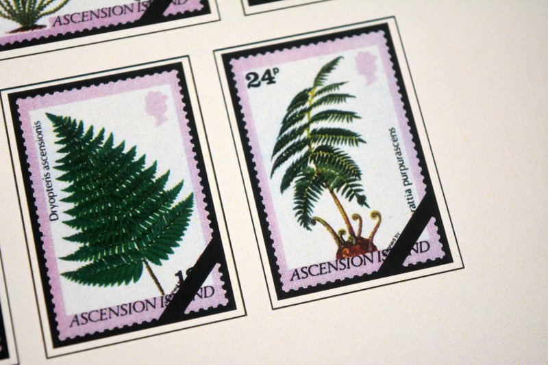 COLOR PRINTED ASCENSION ISLAND 1922-1999 STAMP ALBUM PAGES (104 illustr. pages)