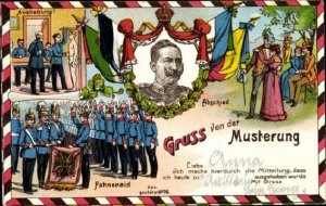 Germany Chromo-Litho Postcard 1909, Empire Military Life, Kaiser Wilhelm II