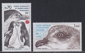 French Southern Antarctic Territory # 82-83, Penguins & Petrol, NH, 1/2 Cat.