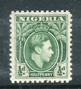 NIGERIA; 1938 early GVI portrait issue fine Mint hinged Shade of 1/2d. value