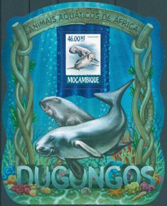 Mozambique 2015 MNH Marine Animals Stamps Dugongs Dugong Wild Animals 1v S/S I
