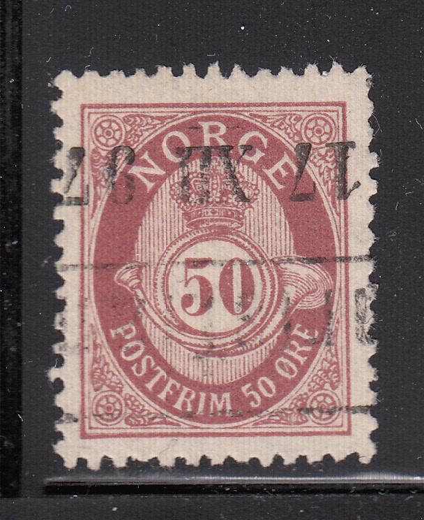 Norway 1893-1908 used Scott #57a 50o Post horn