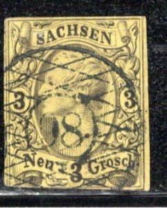 German States Saxony Scott # 12, used