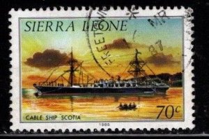 Sierra Leone - #648 Cable Ship Scotia  -  Used
