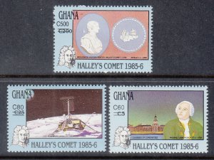 Ghana 1128-1130 Halley's Comet MNH VF