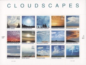 2004 US Scott #3878 37c Cloudscapes, Sheet of 15 MNH
