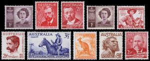 Australia Scott 210 // 227 (1947-49) Mint NH/LH VF, CV $4.80 M