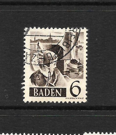 BADEN FRENCH ZONE  1948  6pf BROWN   FU  SG FB31