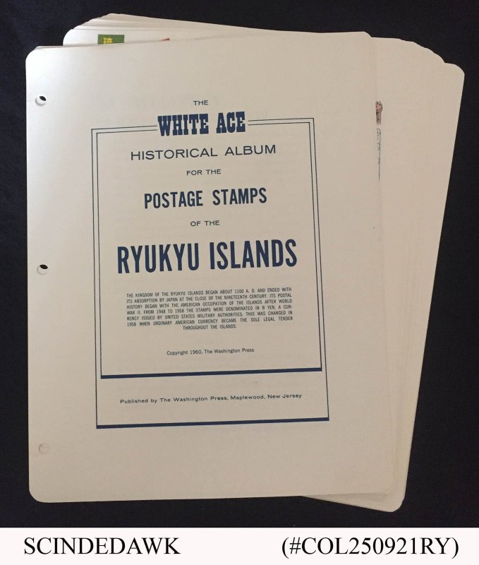 COLLECTION OF RYUKYU ISLANDS STAMPS FROM 1952-72 IN ALBUM PAGES - ALL MINT