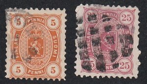 Finland # 18, 22, Coat of Arms, Used, 1/3 Cat.