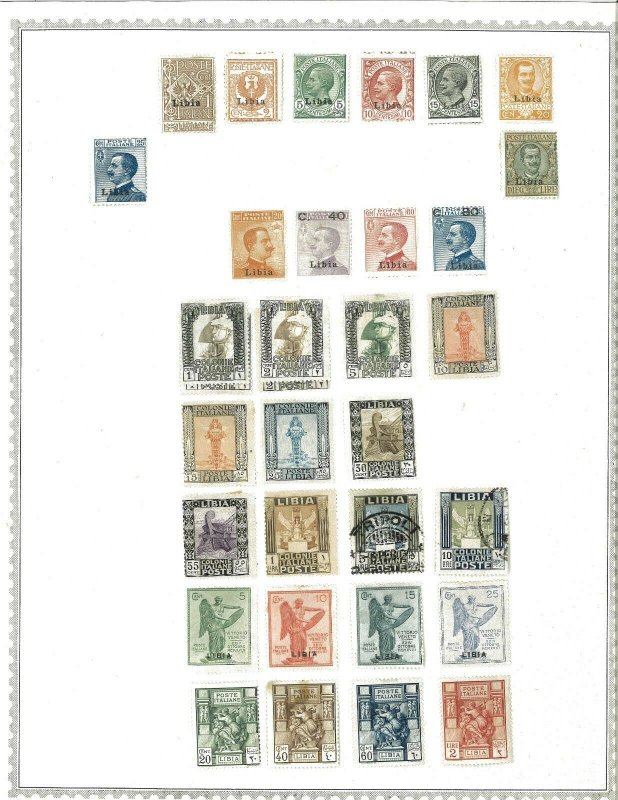 Libya 1912-1951 M & U Hinfed on 2 Minkus pages with Duplication