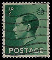 Great Britain #230 Used VLH; 1/2p Edward VIII (1936)