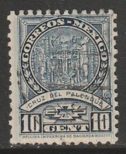 MEXICO 711, 10¢ PALENQUE CROSS 1934 DEFINITIVE, USED. VF. (1201)