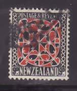 New Zealand-Sc#195- id7-used 9p Maori door panel-1935-