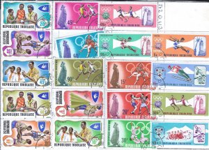 TOGO 59 STAMPS USED SCV $52.50 AT 20% OF CAT VALUE!