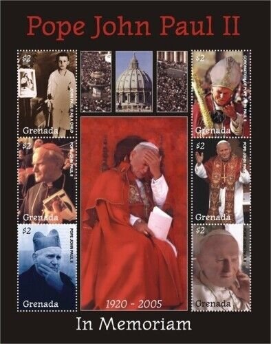 Grenada - 2008 - Pope John Paul II Memorial - Sheet Of 6 - MNH
