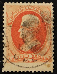 U.S. Used Stamp Scott #183 2c Jackson. Tall Jumbo. CDS Fancy Cancel. Choice!