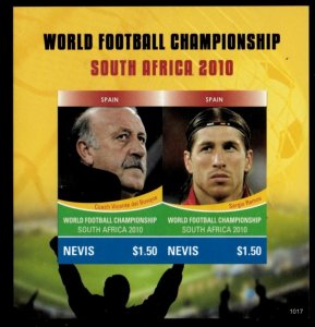 Nevis 2010 - World Cup Soccer - IMPERF Souvenir Stamp Sheet - Scott #1641 - MNH