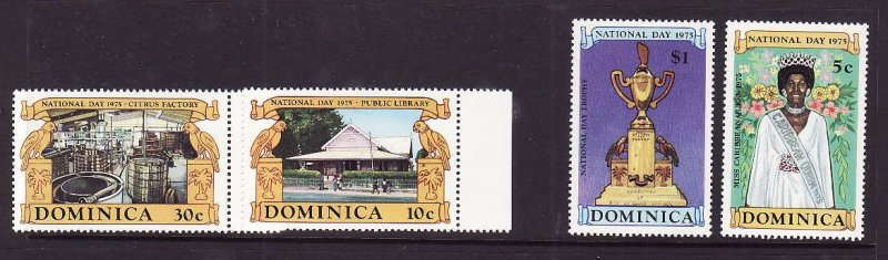 Dominica-Sc#443-6-unused NH set-National Day-1975-