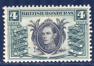 British Honduras 1938 /1947 KGV 4p MH