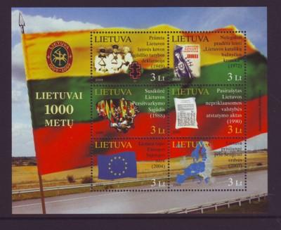 Lithuania Sc 897 2009 1000 years stamp sheet mint NH