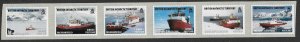 BRITISH ANTARCTIC TERR. SG545a 2011 RESEARCH SHIPS SELF/ADHESIVE STRIP  MNH