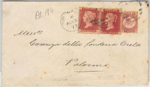 50702 - GB -  POSTAL HISTORY -  COVER from BIRMINGHAM to PALERMO Italy 1877