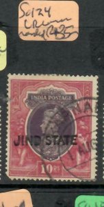 INDIA CONVENTION STATE JIND (P0906B)  KGVI  10R SG 124 LR CORNER ROUNDED  VFU 