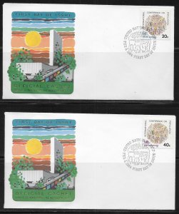 United Nations NY 417-18 Population Conf Headquarters Cachet FDC First Day Cover