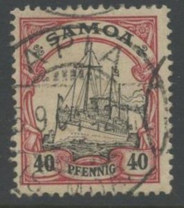 SAMOA Sc#63 1900 40pf Kaiser’s Yacht Used with Apia Cancel