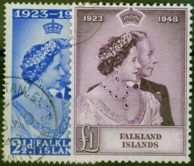 Falkland Islands 1948 RSW Set of 2 SG166-167 V.F.U