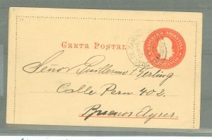 Argentina  1901 Postal Stationery, 4c Lettercard, Used from Lomas Diz Zamora, Long message, B. A. Arrival cds on reverse