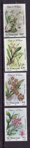 St. Vincent-Sc#803-6-Unused NH set-Orchids-Flowers-1985-