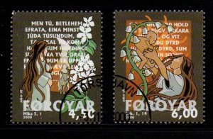 Faroe Islands Sc 387-88 2000 Bible Stories stamp set used