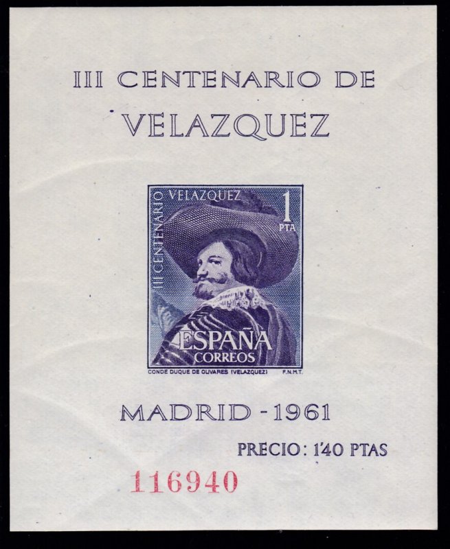 Spain 1961 Diego Valazquez ART mini-sheets Complete (4) MNH F/VF