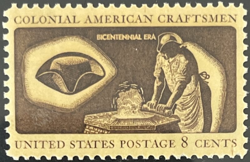 Scott #1459 1972 8¢ Colonial American Craftsmen Hatter MNH OG XF
