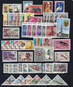 CONGO 1960-66 59 Different used & unused scv $22.30 less 80%=$4.46