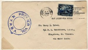 HAITI First Flight Cover ST LUCIA Air 1930 *NYRBA* Premier Vol Cachet RARE EP515