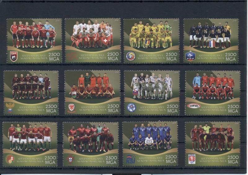 Football Soccer EURO 2016 All National Teams Madagascar 24 MNH stamps set