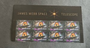 US 2022 James Webb Space Telescope plt blok of 8 #5720 mint