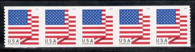 5261 Flag (BCA) Coil Strip Of 5 Mint/nh Free Shipping