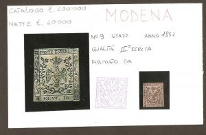 Modena  Sassone # 9   Used  Authenticated