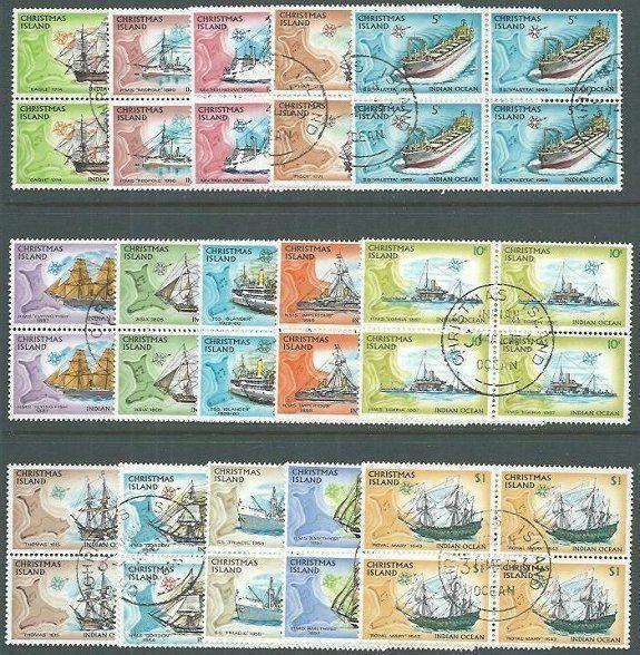 CHRISTMAS IS 1972 Ships Definitive set fine used blocks of 4...............65002