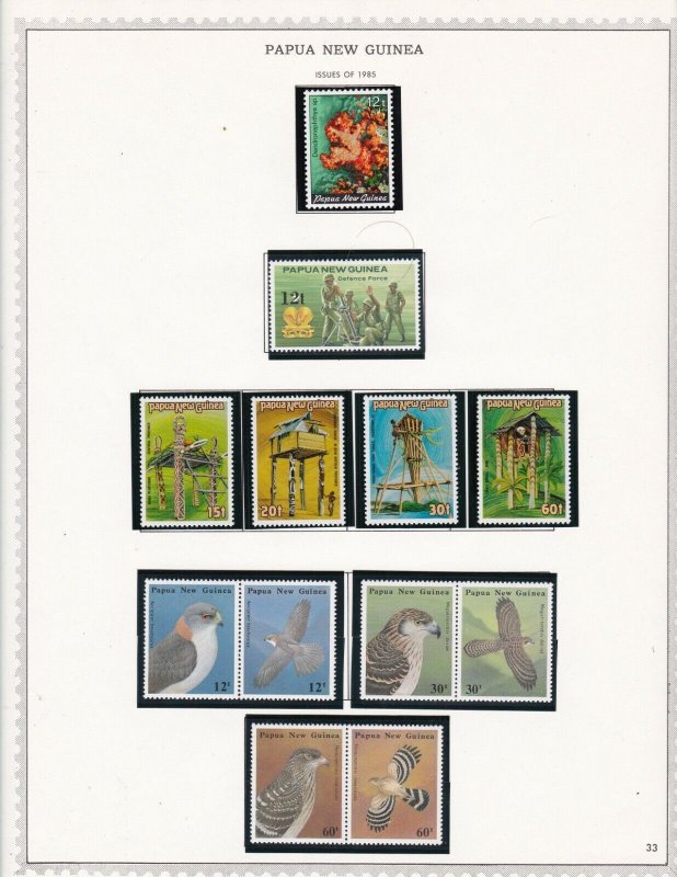 Papua stamps (only), MNH OG,  topical set   CV $44.35