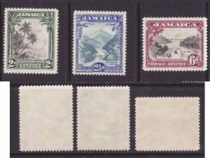 Jamaica-Sc#106-8- id13-unused og NH set-1921-7-light gum line on 107,108-