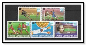 Central African Republic #370-374 Soccer Championship Overprinted MNH