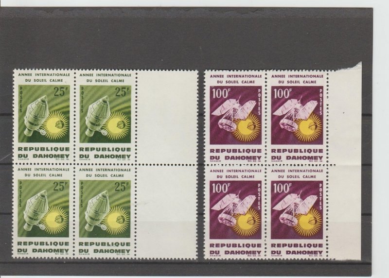 Dahomey  Scott#  196-197  MNH  Blocks of 4  (1964 Int'l Quiet Sun Year)